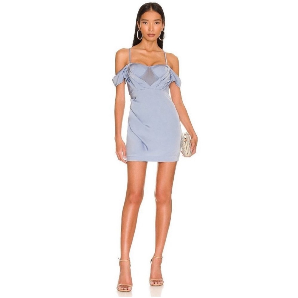 NEW NBD Myles Mini Bustier Dress Baby Blue
